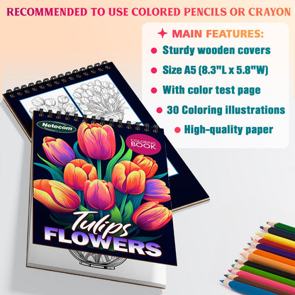 Netecom Tulips Flowers Coloring Sheets For Adults