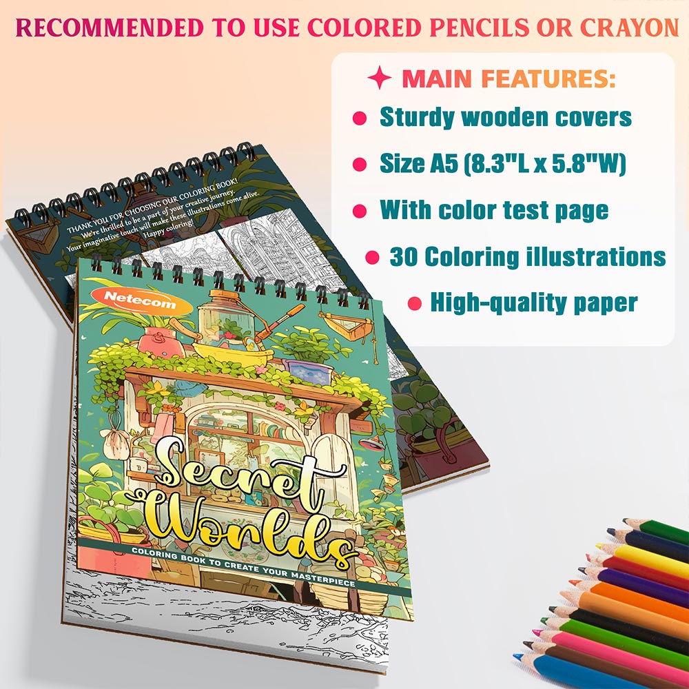 Secret Worlds Coloring Sheets For Adults