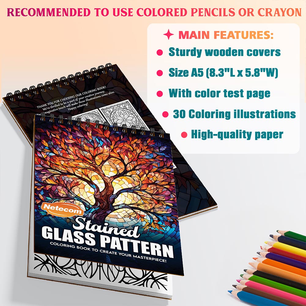 Netecom Stained Glass Pattern Coloring Sheets For Adults