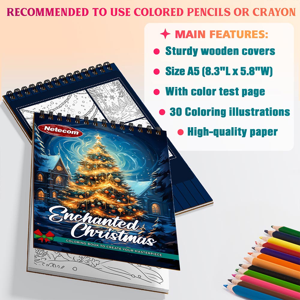 Netecom Enchanted Christmas Coloring Sheets For Adults