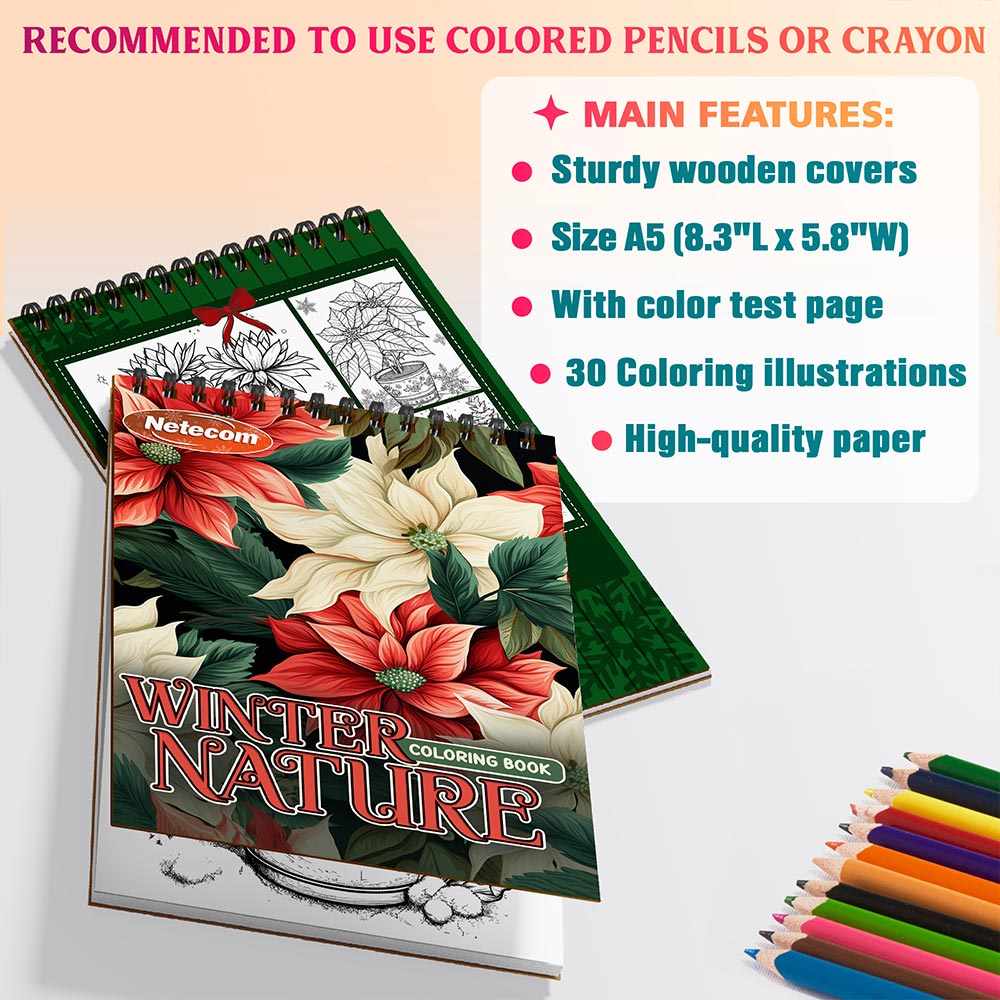Netecom Winter Nature Coloring Sheets For Adults