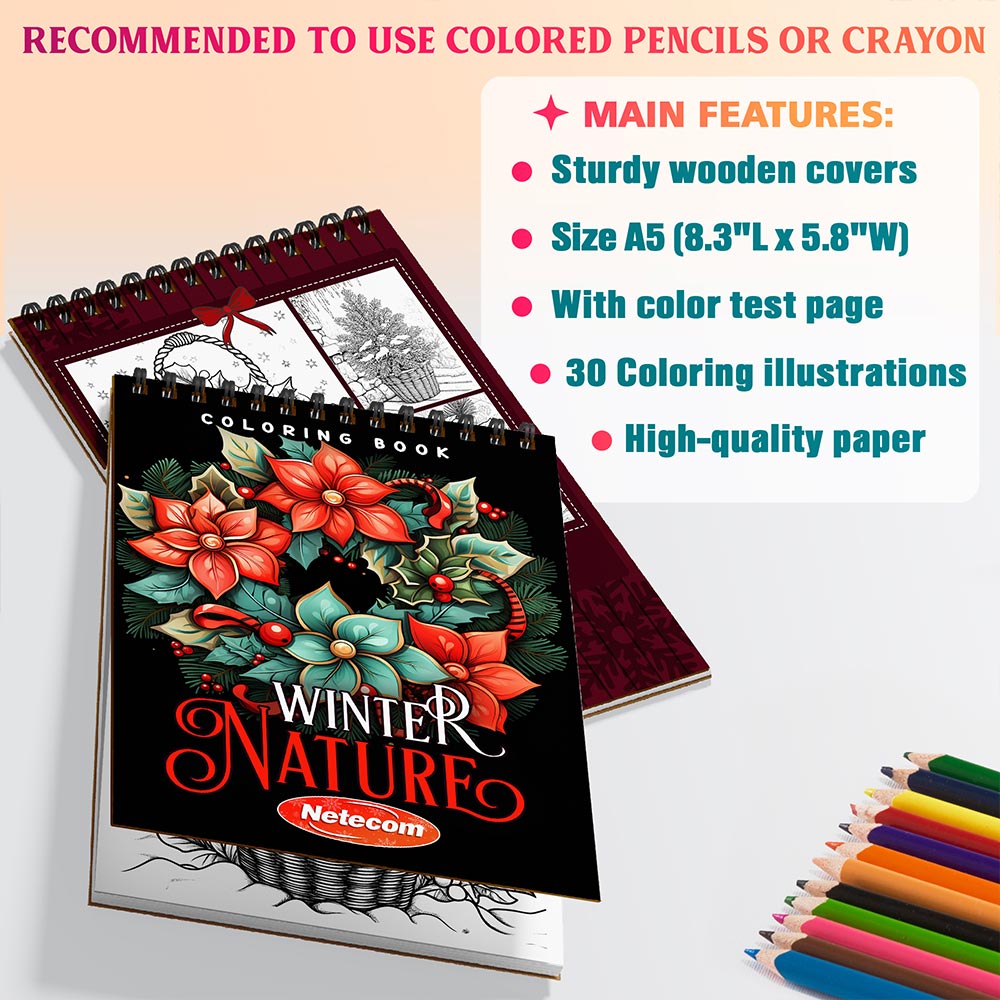 Netecom Winter Nature Coloring Sheets For Adults