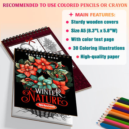 Netecom Winter Nature Coloring Sheets For Adults