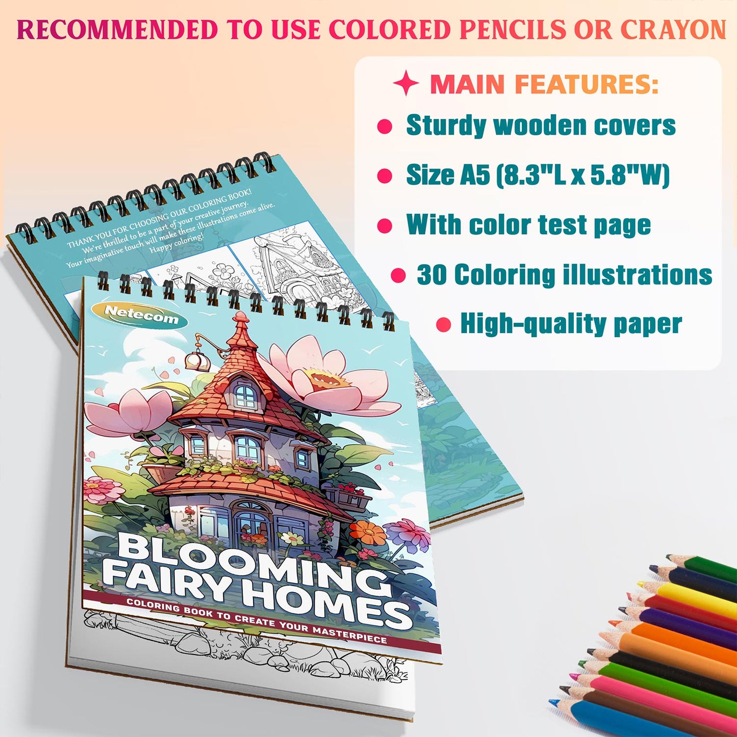 Netecom Blooming Fairy Homes Coloring Sheets For Adults
