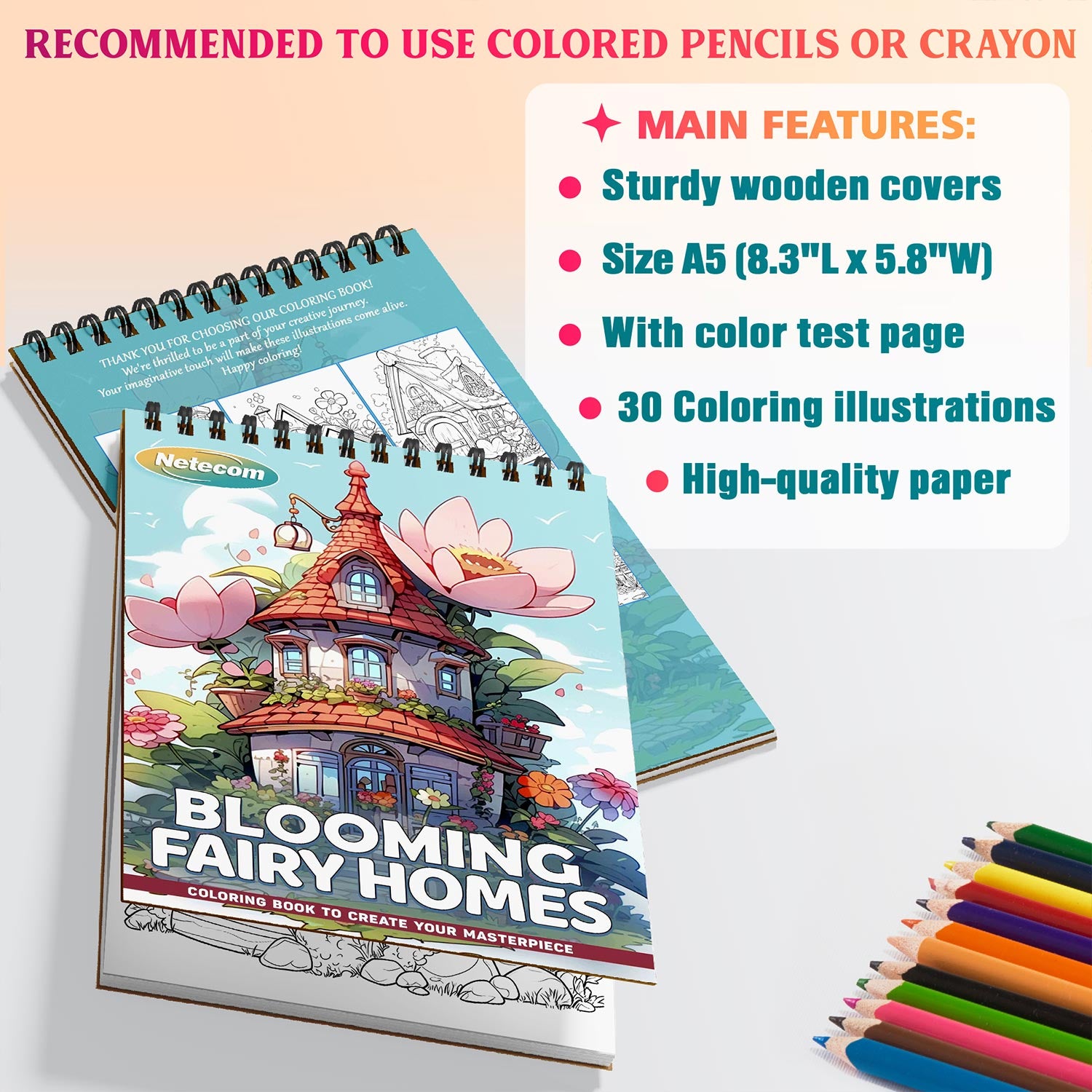 Netecom Blooming Fairy Homes Coloring Sheets For Adults