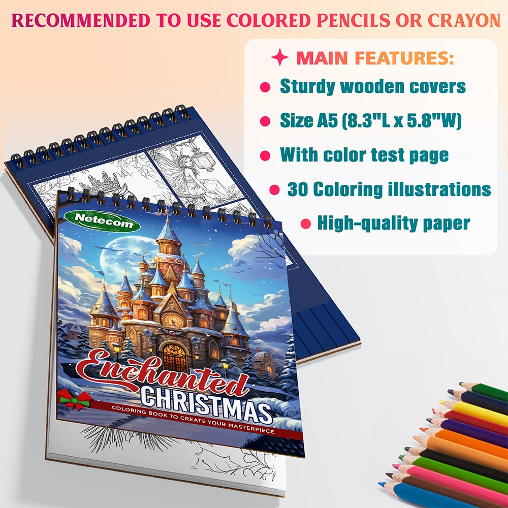Netecom Enchanted Christmas Coloring Sheets For Adults
