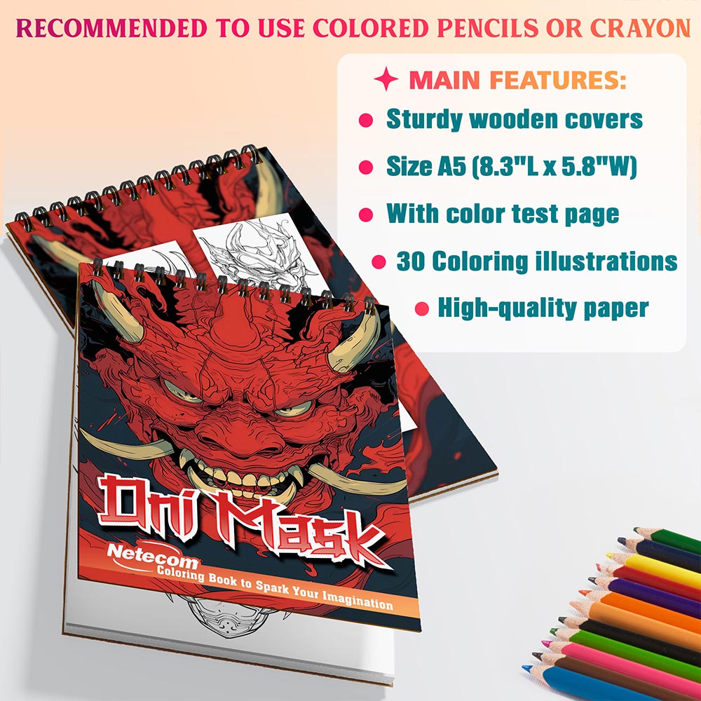 Netecom Oni Mask Coloring Sheets For Adults