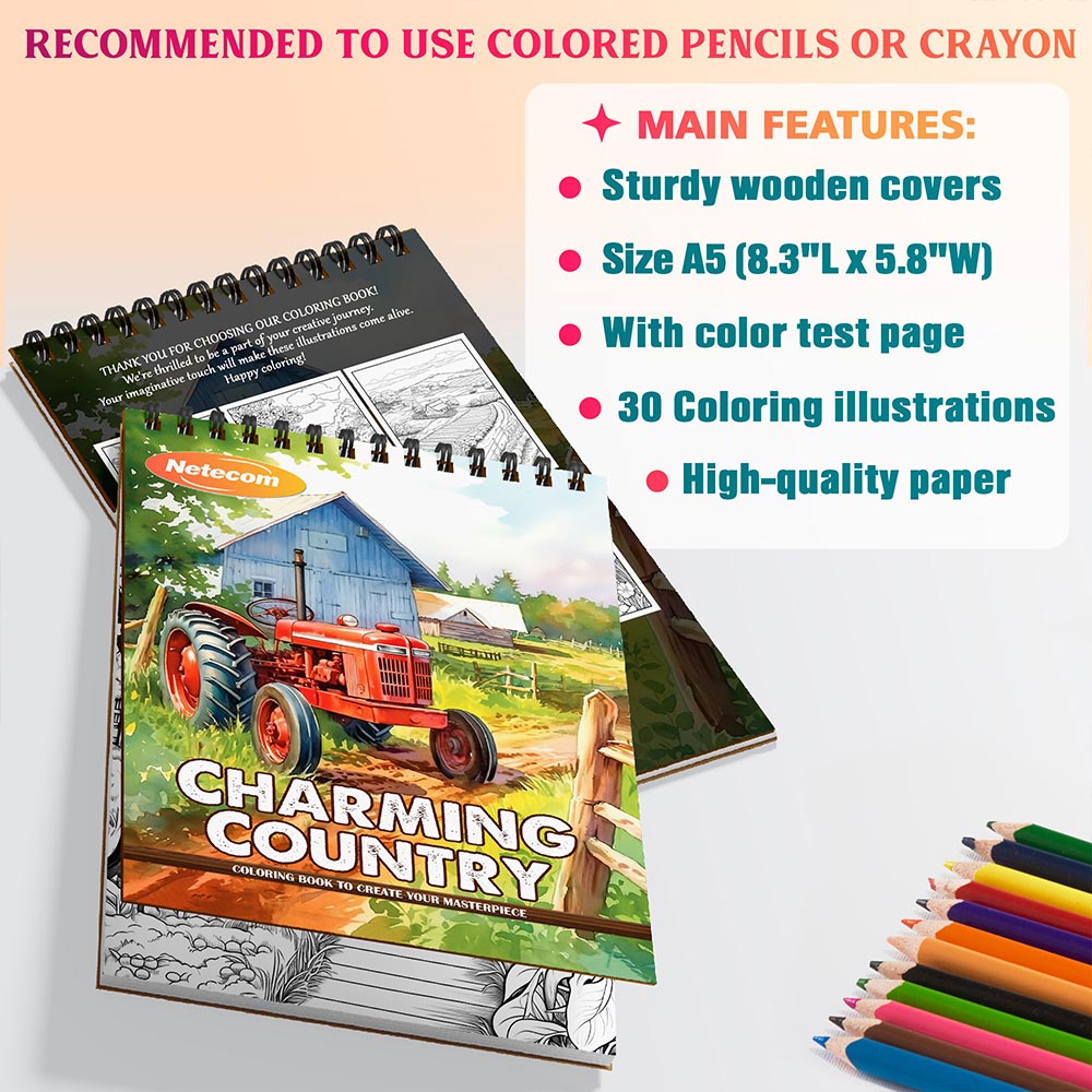 Charming Country Coloring Sheets For Adults