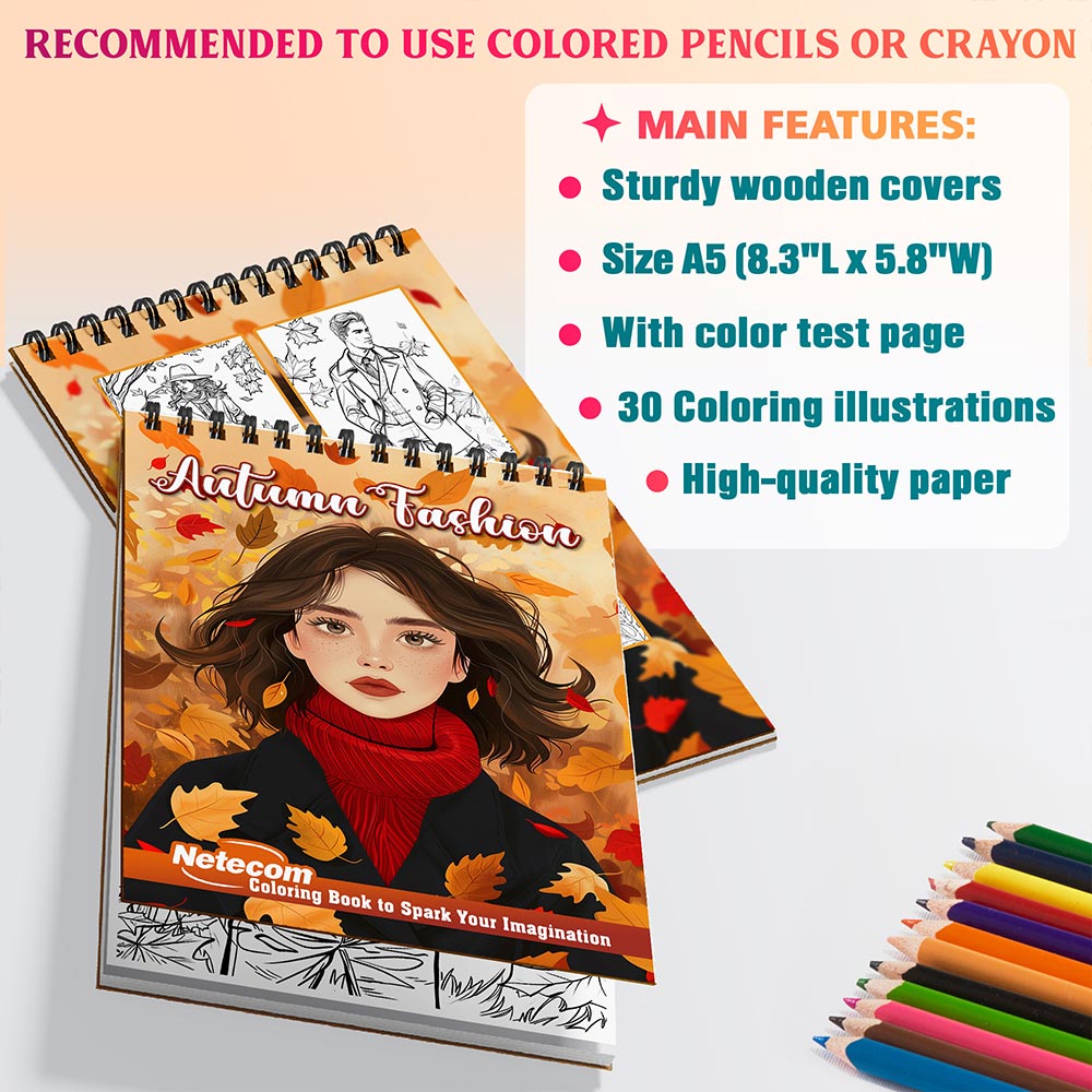 Netecom Autumn Fashion Coloring Sheets For Adults