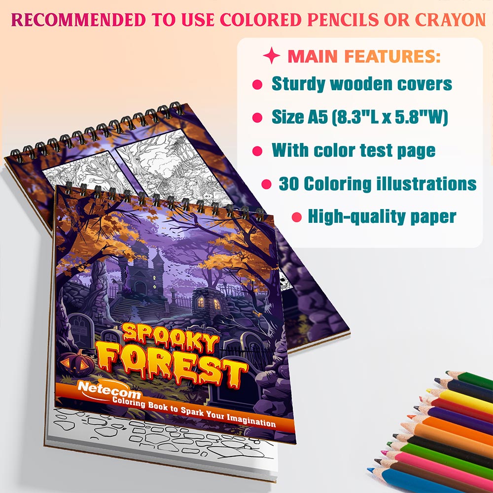Netecom Spooky Forest Coloring Sheets For Adults