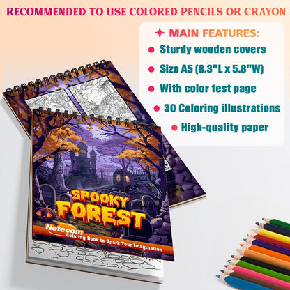 Netecom Spooky Forest Coloring Sheets For Adults