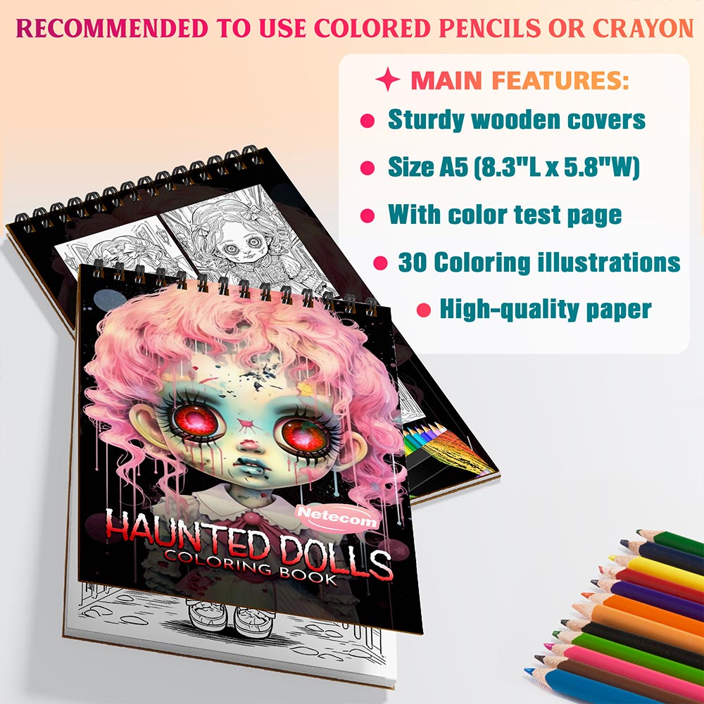 Netecom Haunted Dolls Coloring Sheets For Adults