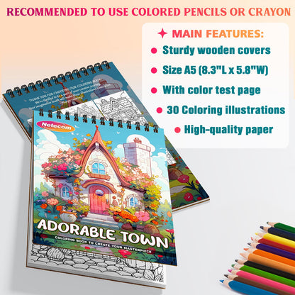 Netecom Adorable Town Coloring Sheets For Adults