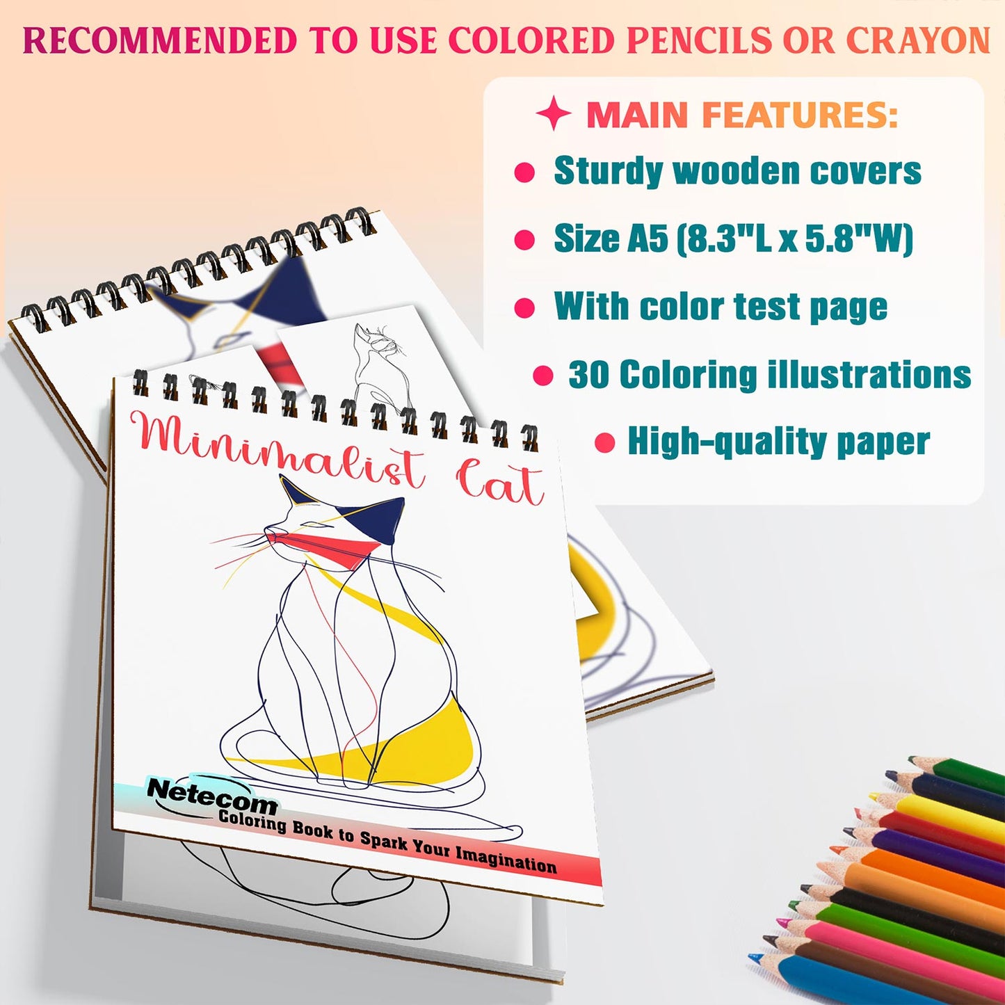 Netecom Minimalist Cat Coloring Sheets For Adults