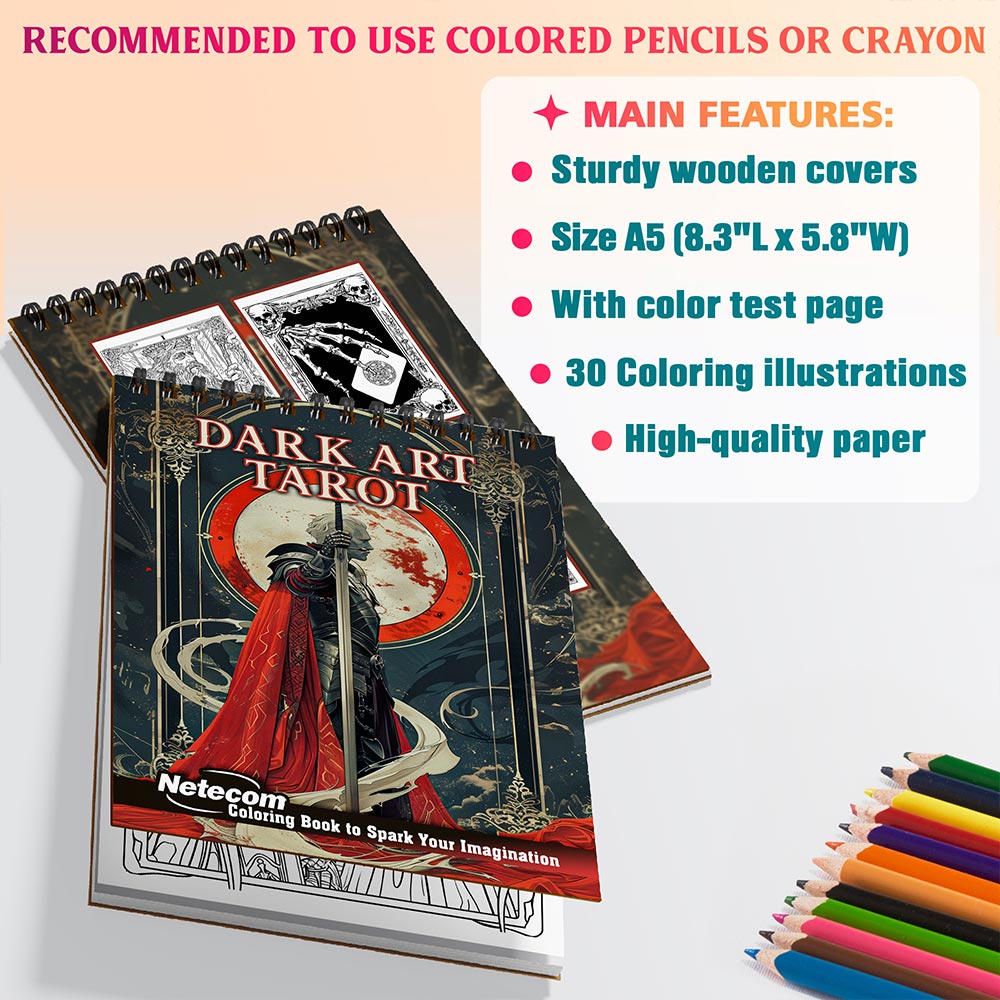 Netecom Dark Art Tarot Coloring Sheets For Adults