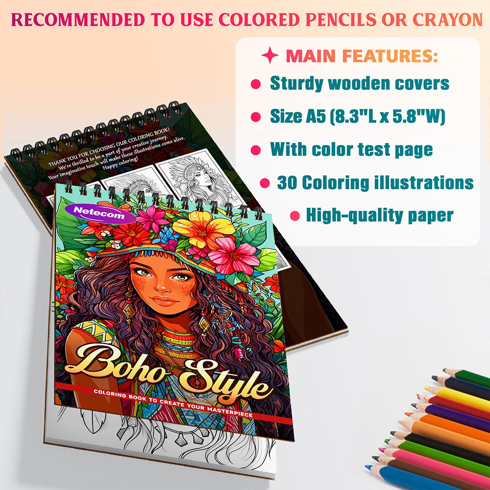 Boho Style Coloring Sheets For Adults