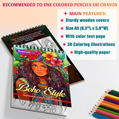 Boho Style Coloring Sheets For Adults