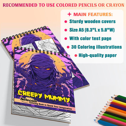 Netecom Creepy Mummy Coloring Sheets For Adults