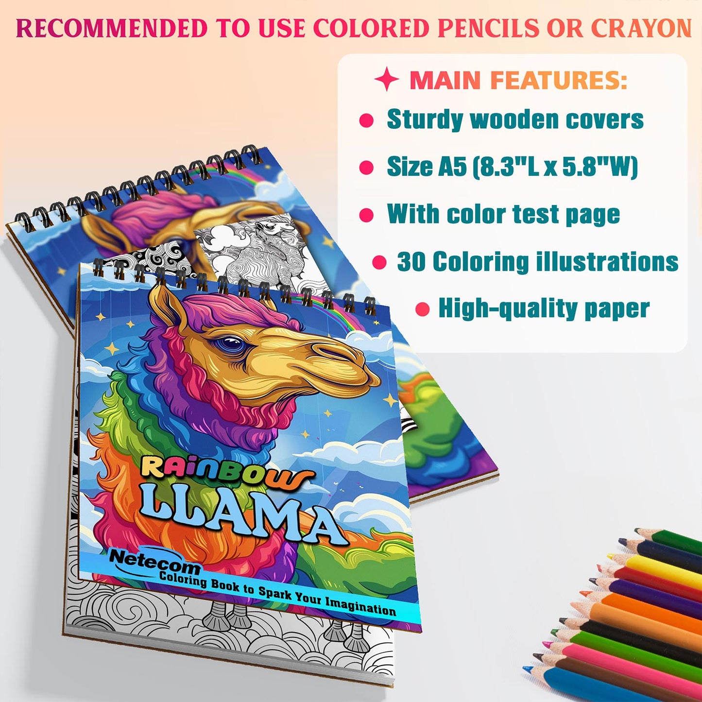 Netecom Rainbow Llama Coloring Sheets For Adults