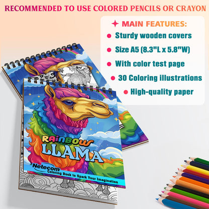 Netecom Rainbow Llama Coloring Sheets For Adults