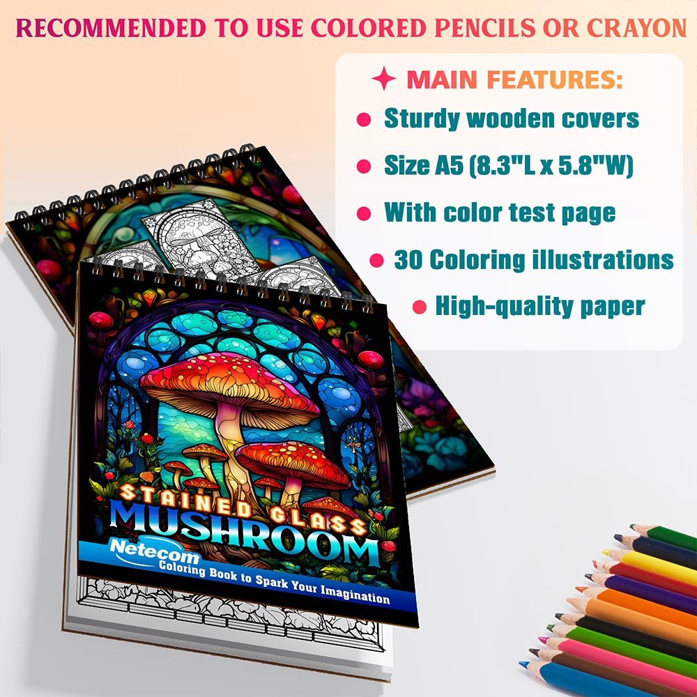 Netecom Stained Glass Mushroom Coloring Sheets For Adults