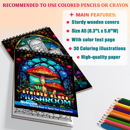 Netecom Stained Glass Mushroom Coloring Sheets For Adults
