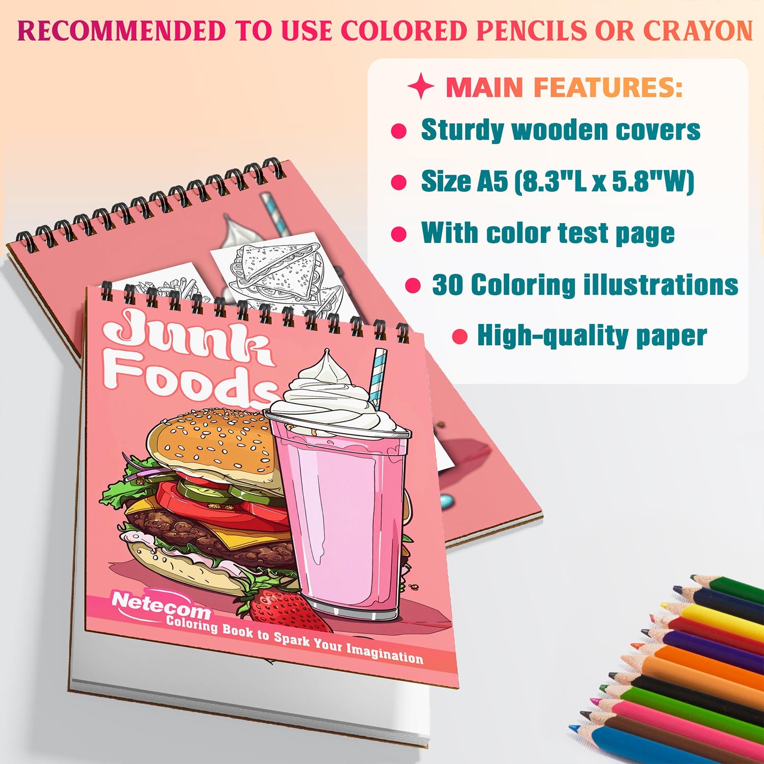 Netecom Junk Foods Coloring Sheets For Adults