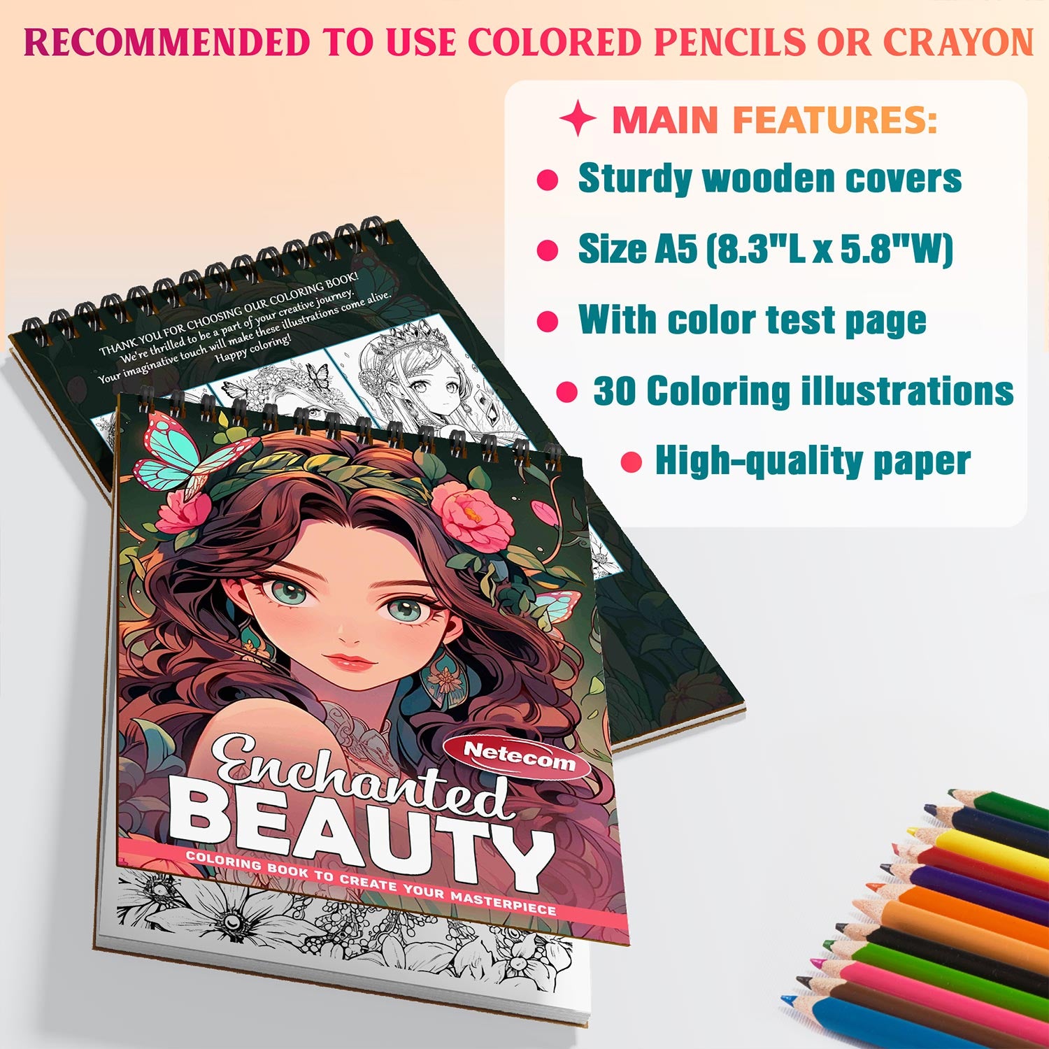 Netecom Enchanted Beauty Coloring Sheets For Adults