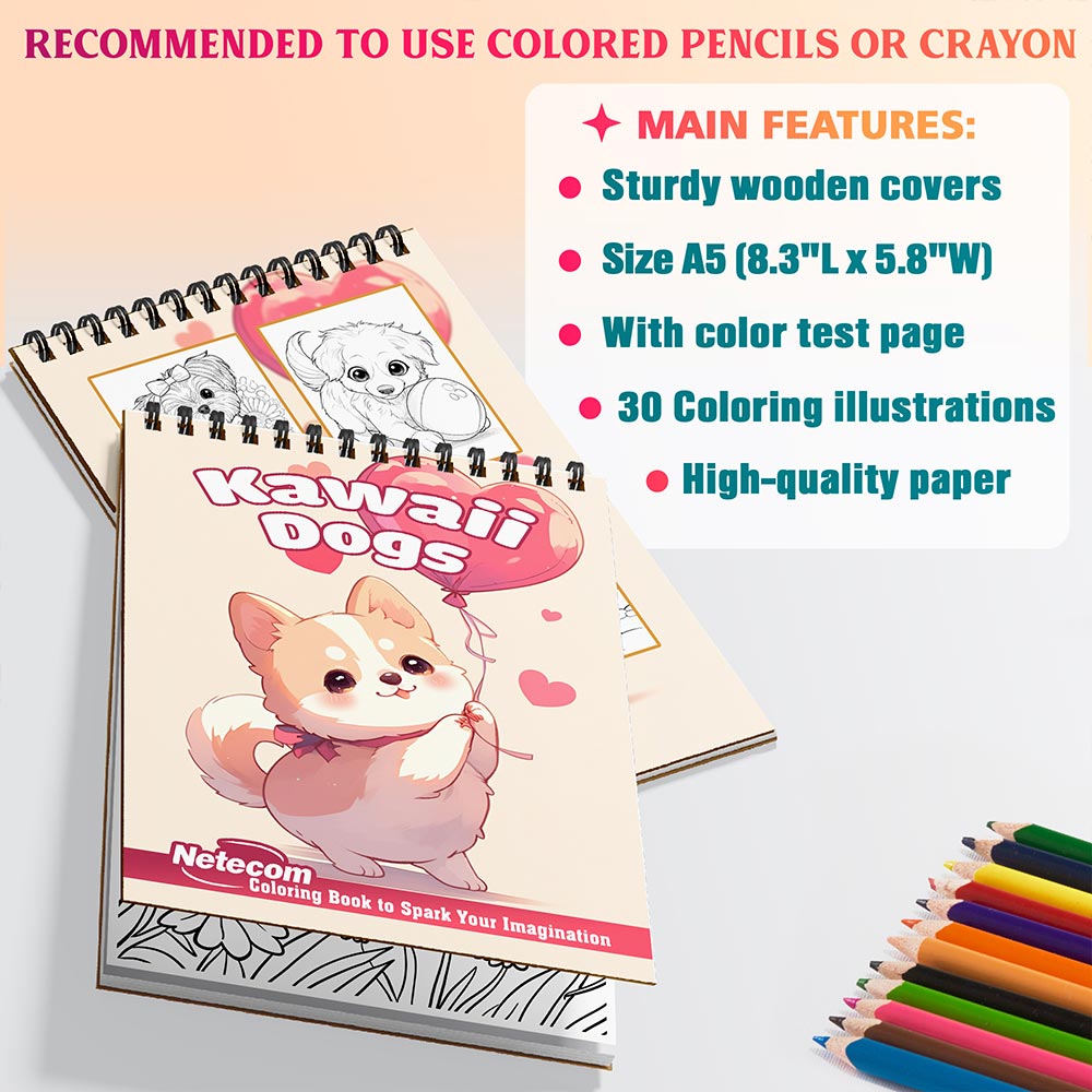 Netecom Kawaii Dogs Coloring Sheets For Adults