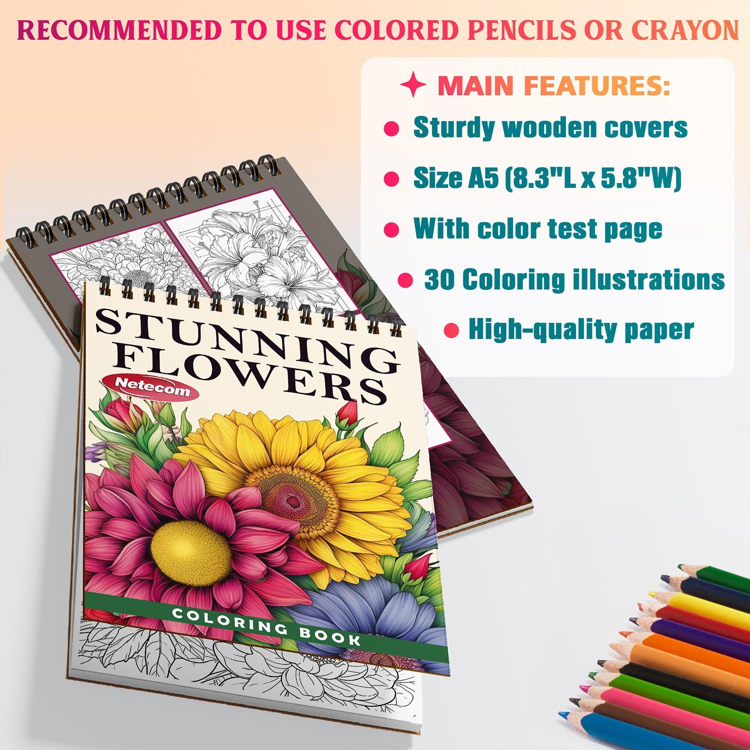 Netecom Stunning Flowers Coloring Sheets For Adults