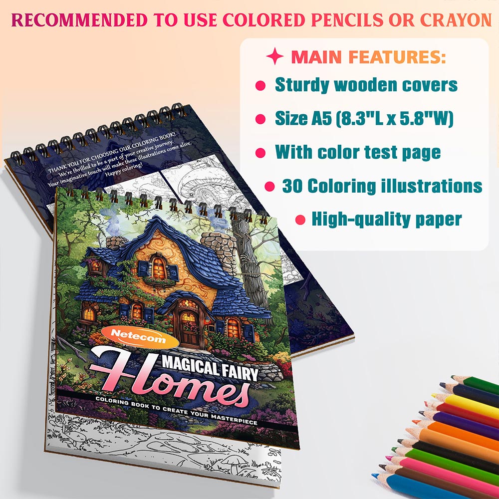 Magical Fairy Homes Coloring Sheets For Adults