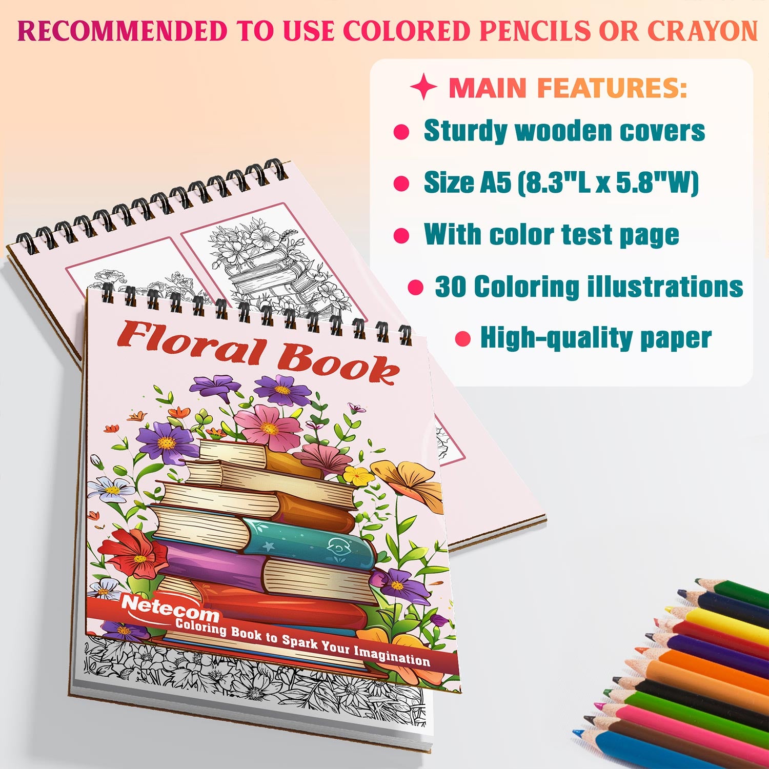 Netecom Floral Book Coloring Sheets For Adults