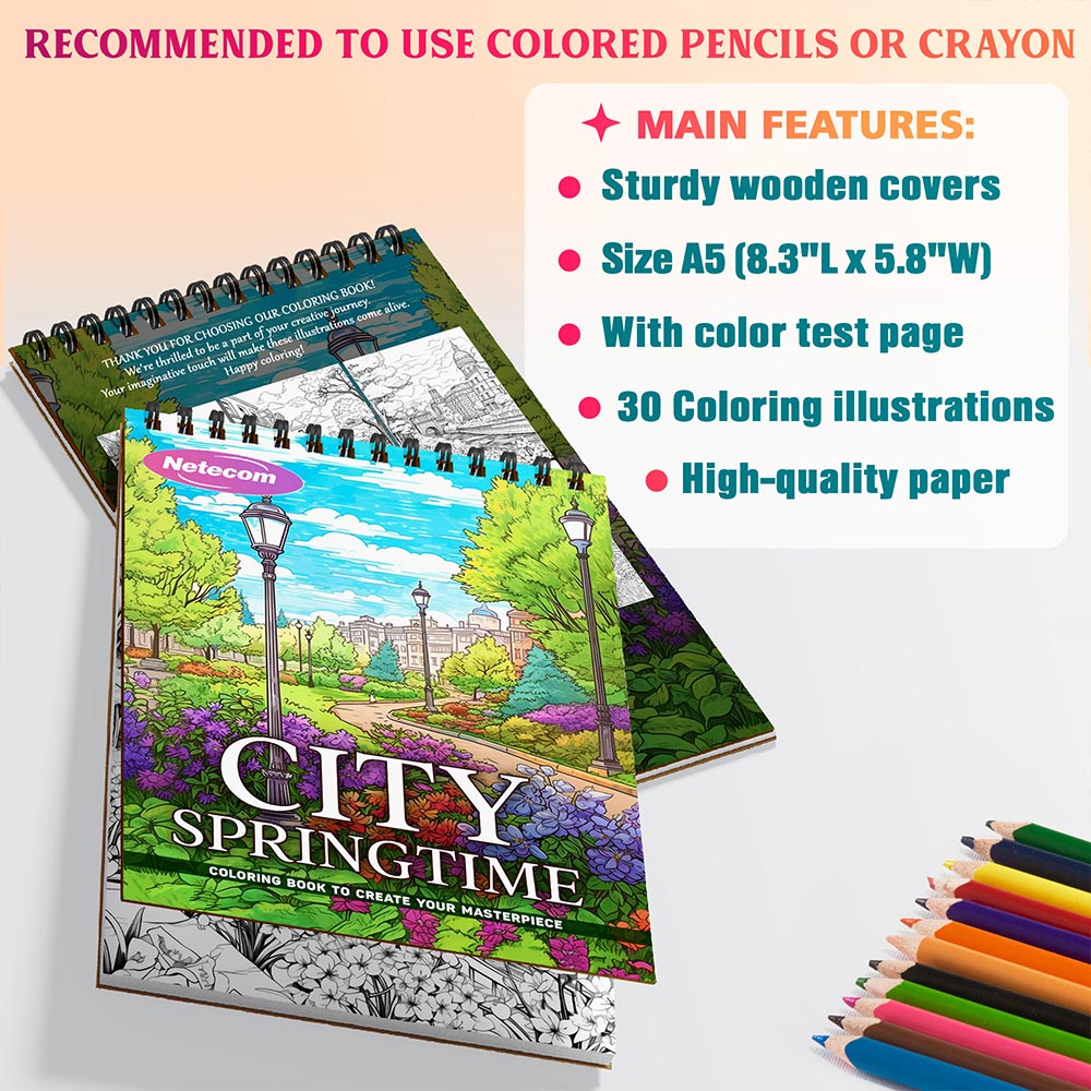City Springtime Coloring Sheets For Adults