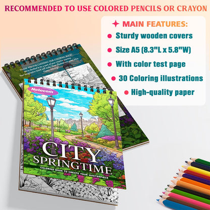 City Springtime Coloring Sheets For Adults