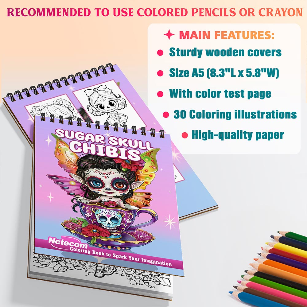 Netecom Sugar Skull Chibis Coloring Sheets For Adults