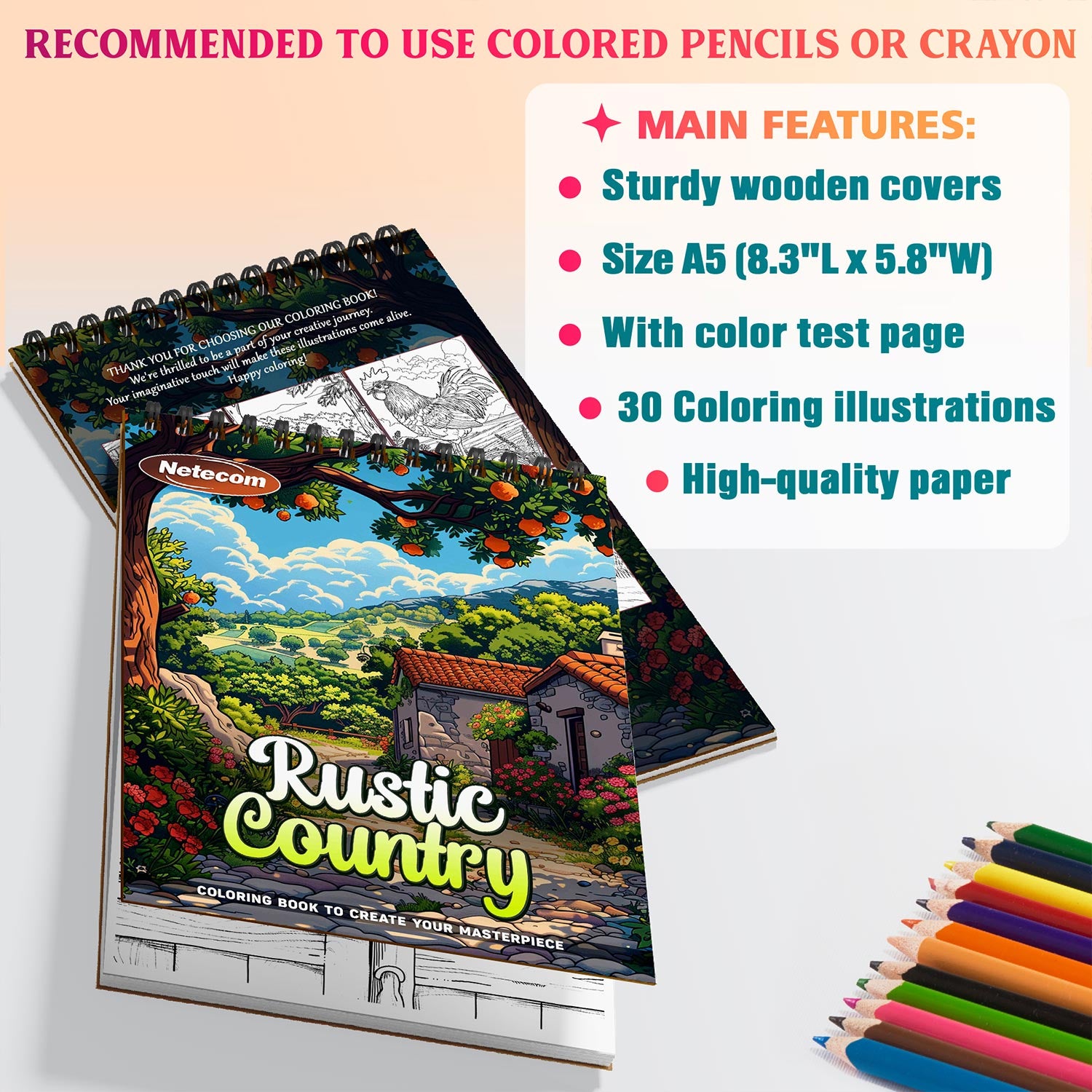 Netecom Rustic Country Coloring Sheets For Adults