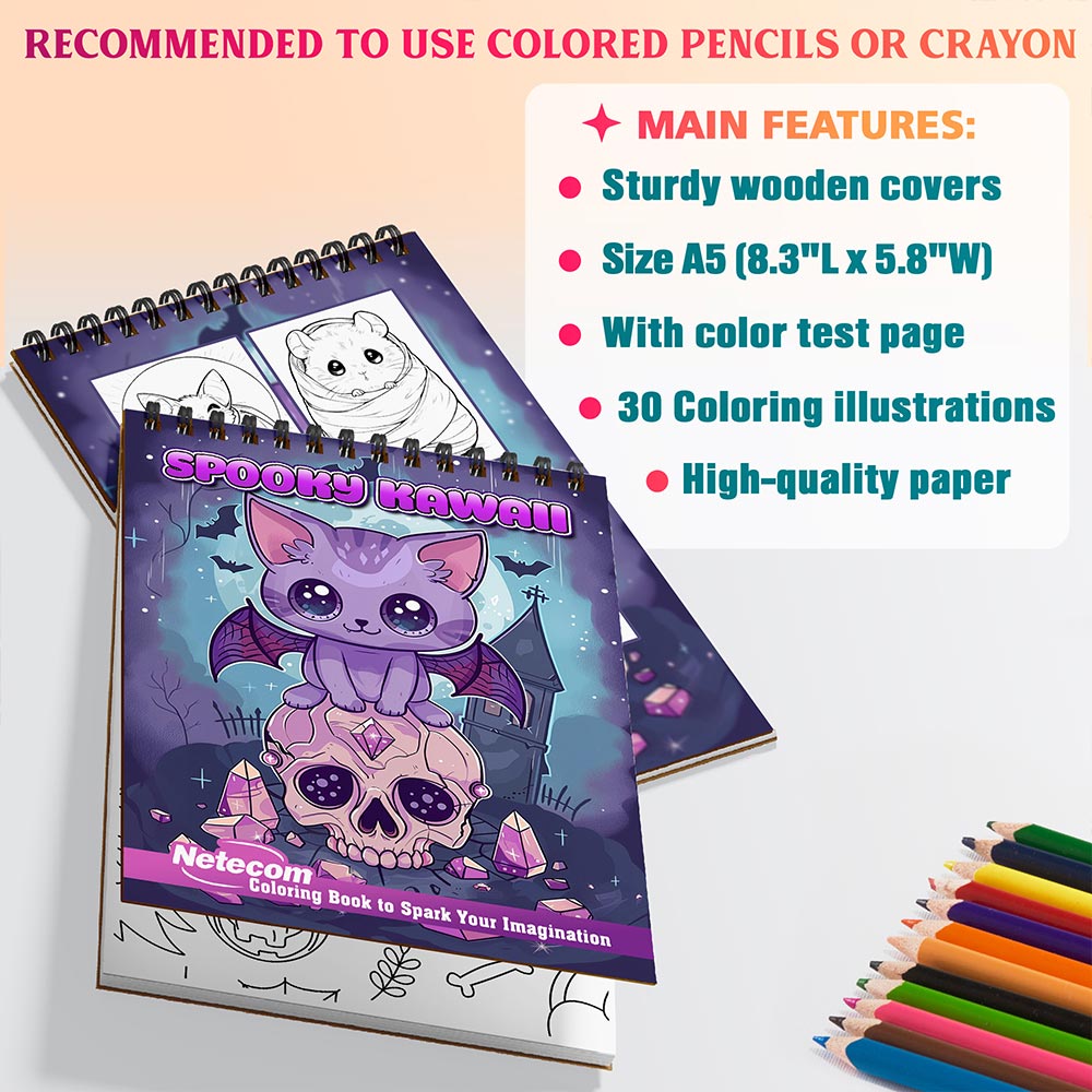 Netecom Spooky Kawaii Coloring Sheets For Adults
