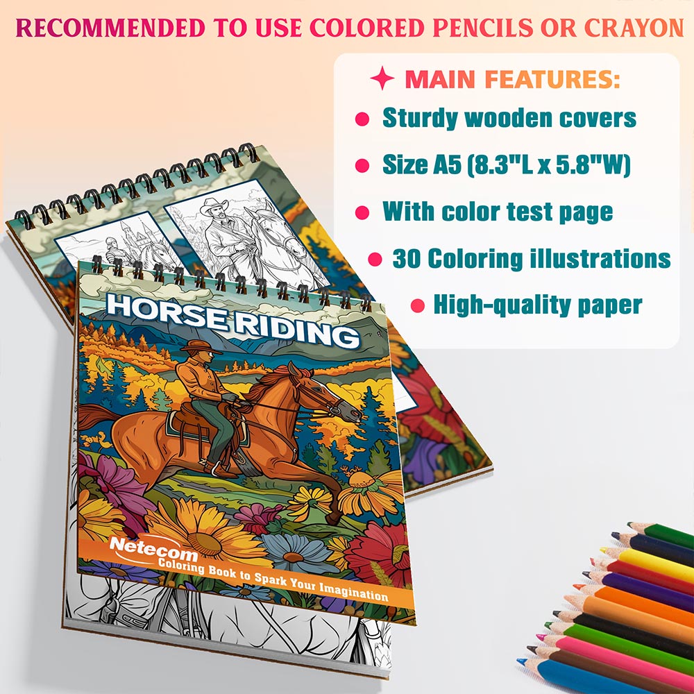 Netecom Horse Riding Coloring Sheets For Adults