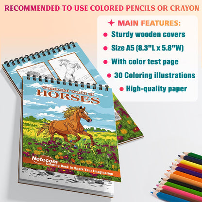 Netecom Wonderful World of Horses Coloring Sheets For Adults