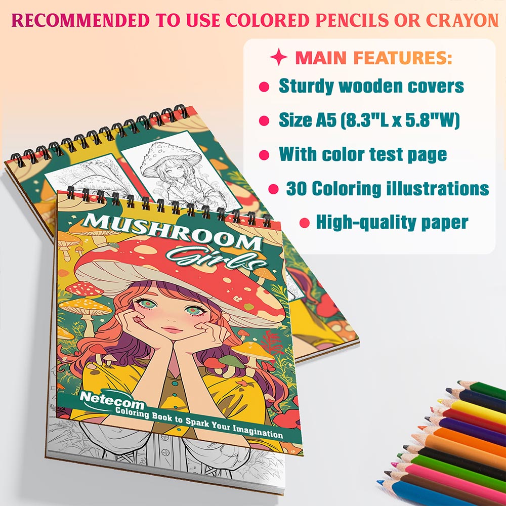 Netecom Mushroom Girls Coloring Sheets For Adults