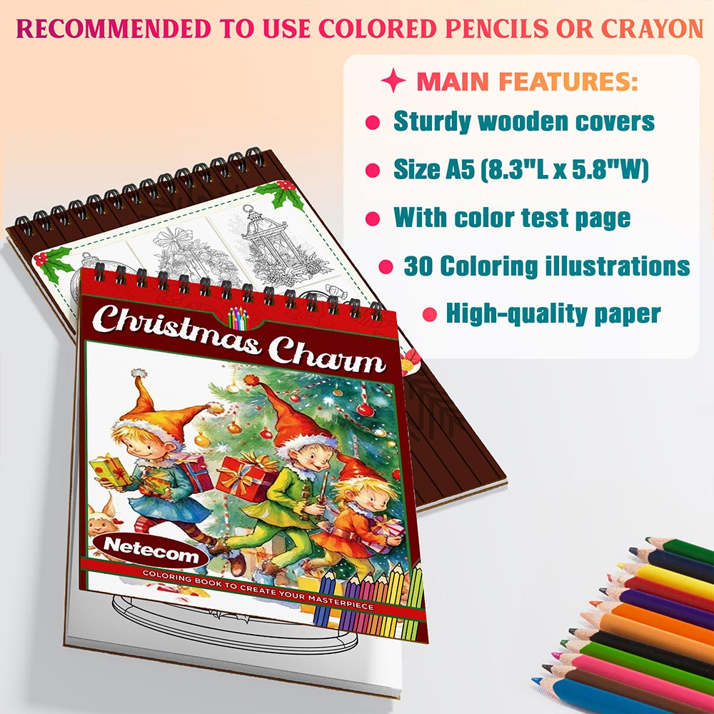 Netecom Christmas Charm Coloring Sheets For Adults