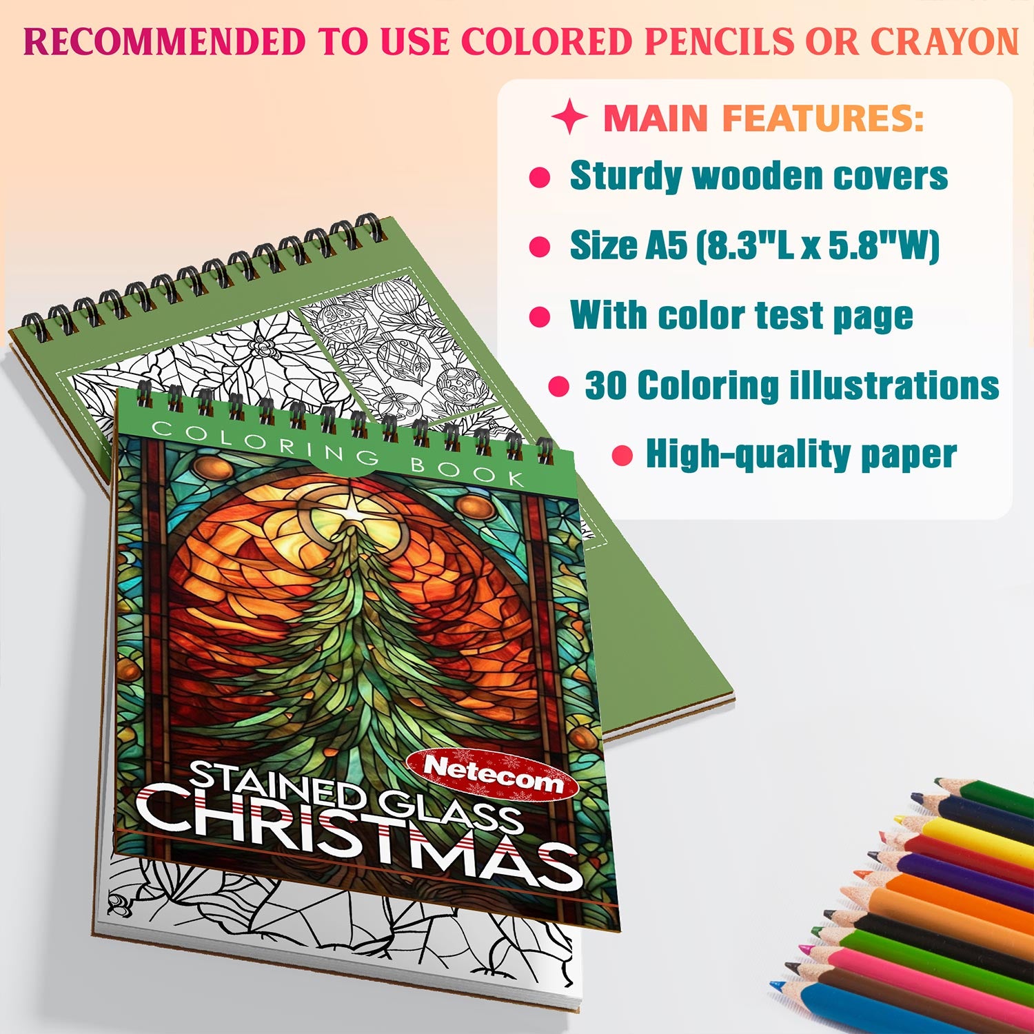 Netecom Christmas Stained Glass Coloring Sheets For Adults