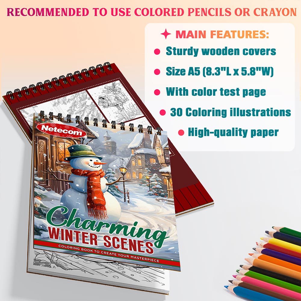 Charming Wintertime Scenes Coloring Sheets For Adults