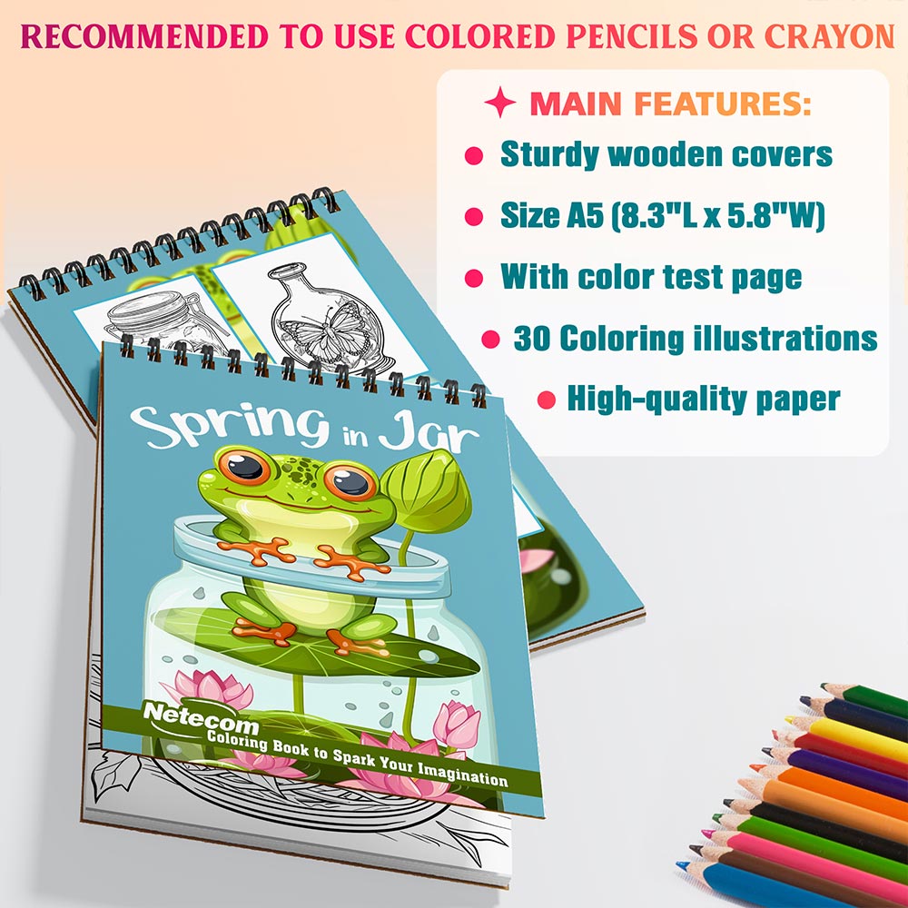 Netecom Spring in Jar Coloring Sheets For Adults