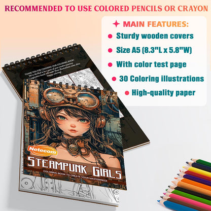 Netecom Steampunk Girls Coloring Sheets For Adults