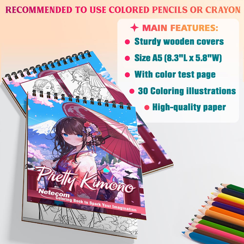 Netecom Pretty Kimono Coloring Sheets For Adults
