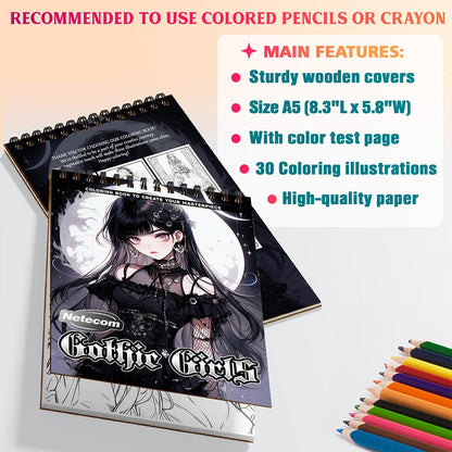 Netecom Gothic Girls Coloring Sheets For Adults
