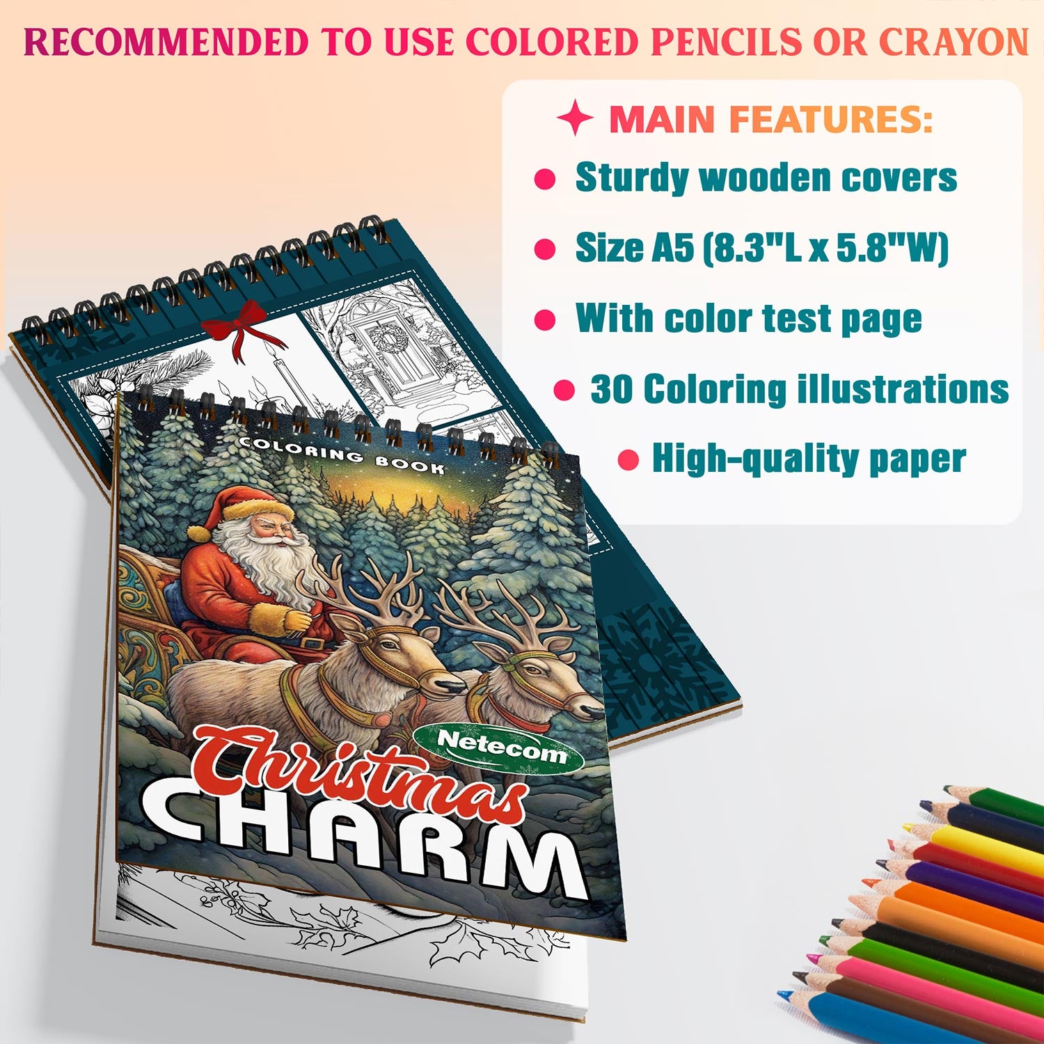 Netecom Christmas Charm Coloring Sheets For Adults