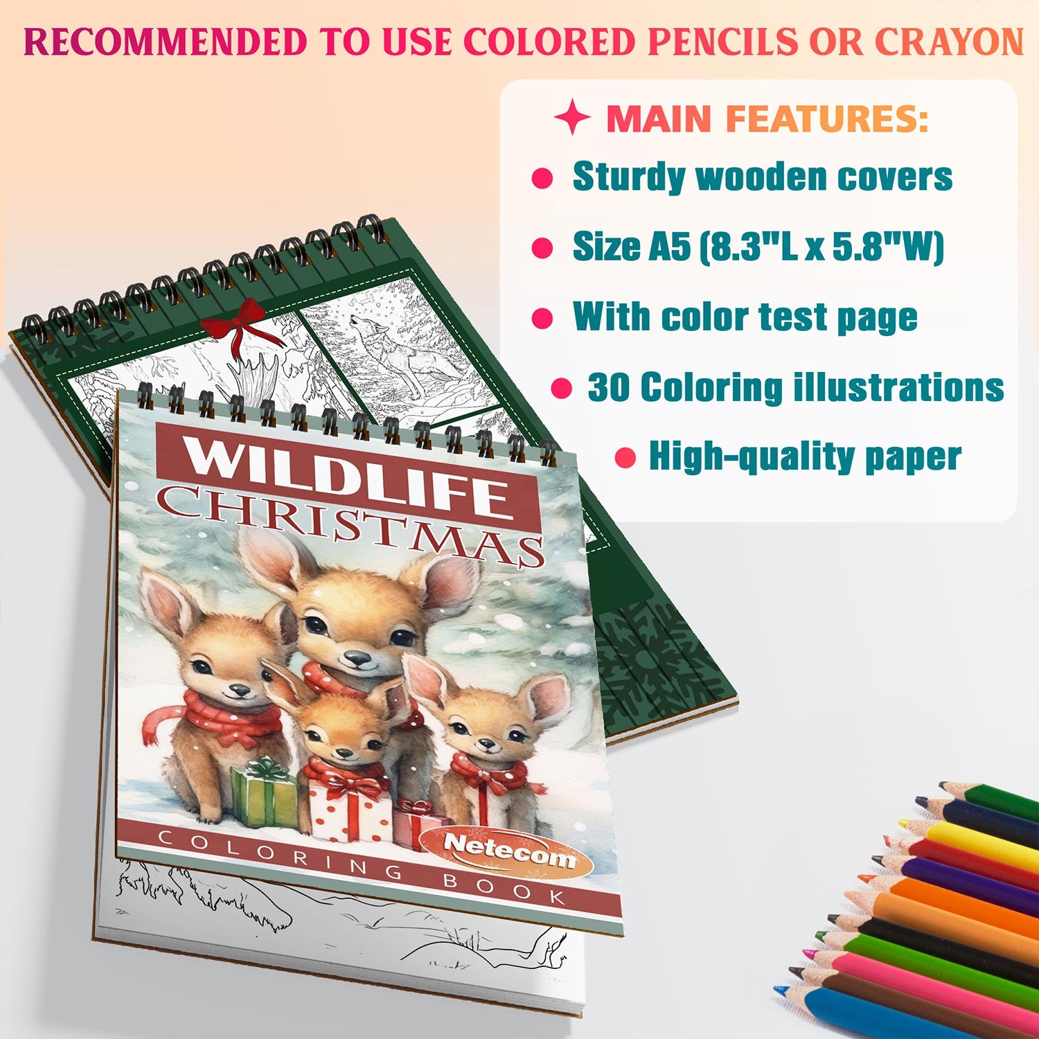 Netecom Christmas Wild Life Coloring Sheets For Adults