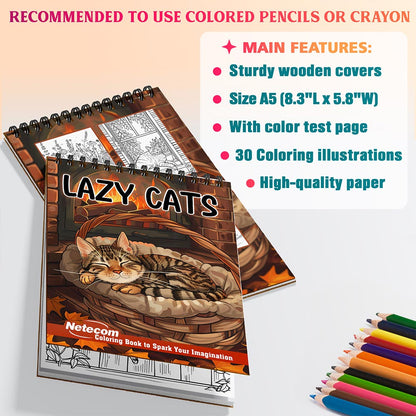 Netecom Lazy Cats Coloring Sheets For Adults